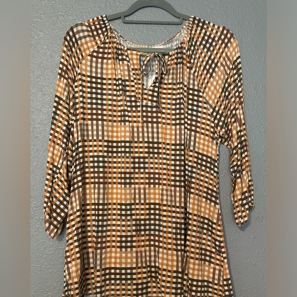 NEW LuLaRoe Debra Peasant Top Women's Size Large Stretch Jersey Knit Boho